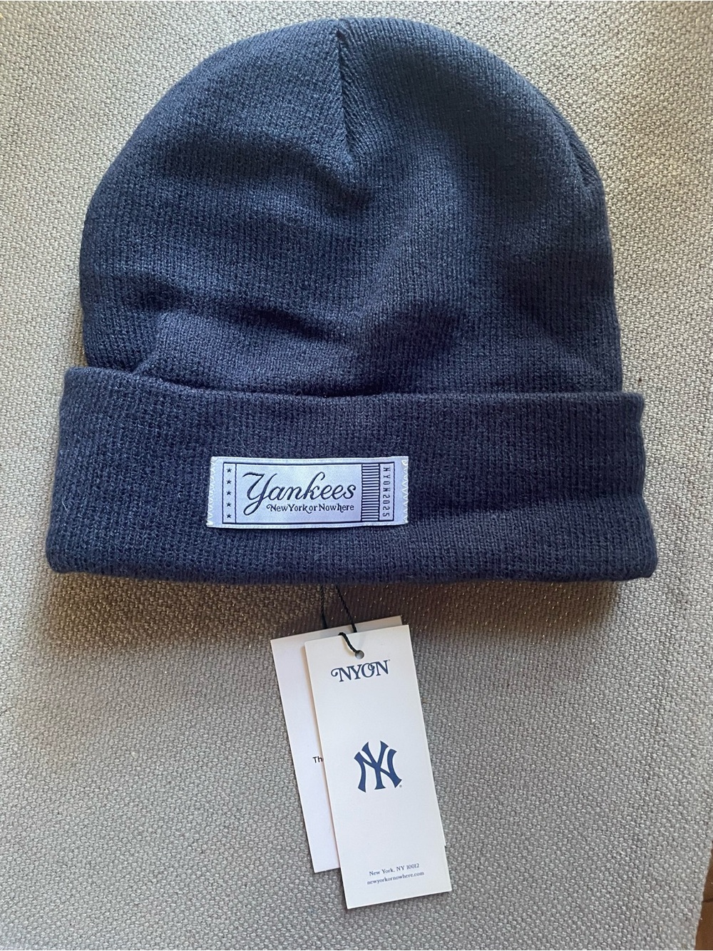 NYON Yankees Navy Beanie Hat - Classic Knit Winter Cap